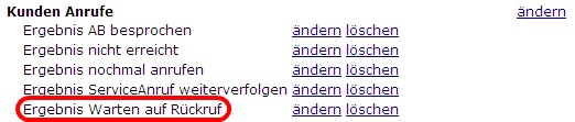 neues Ergebnis in Liste