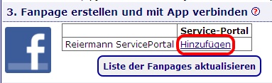 Fanpage hinzufügen